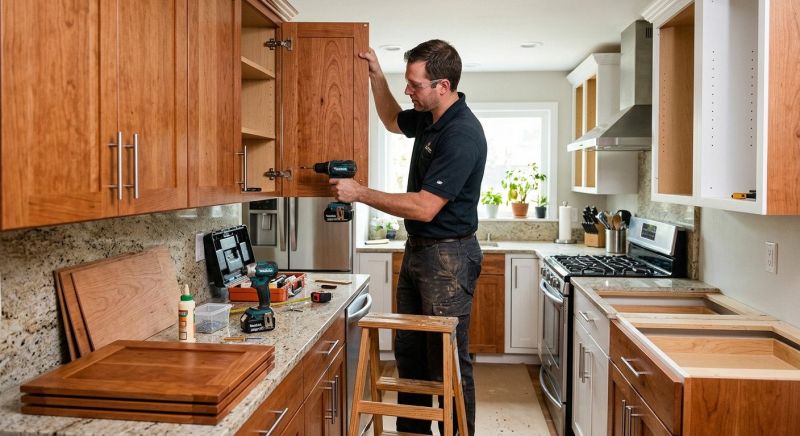 Cherry Cabinet Refacing in Indianapolis, IN