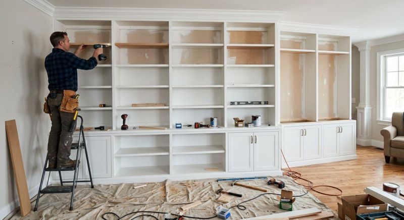 Custom Bookcase Installation in Charlotte, NC
